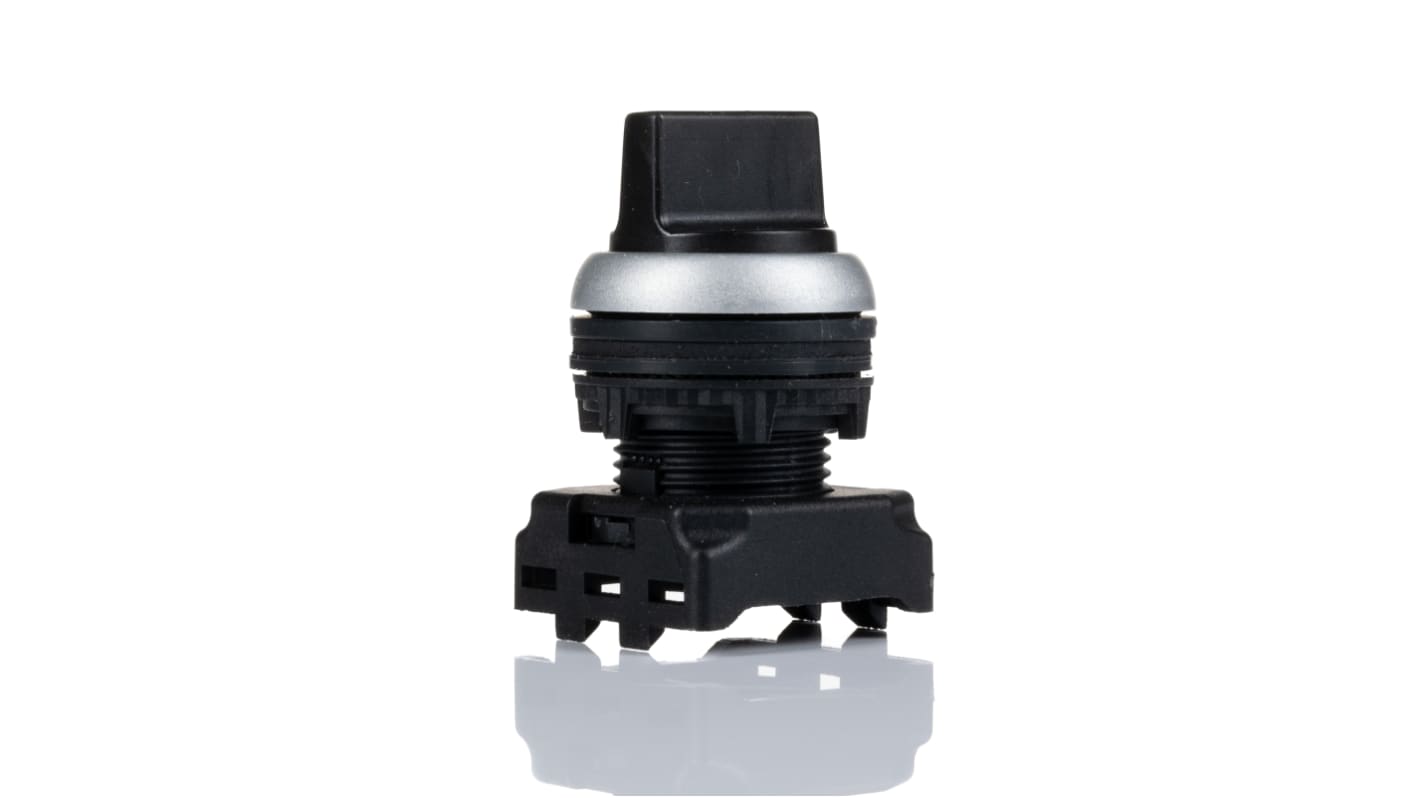 RS PRO 3 Position Selector Switch Head, 22mm Cutout, Black Handle