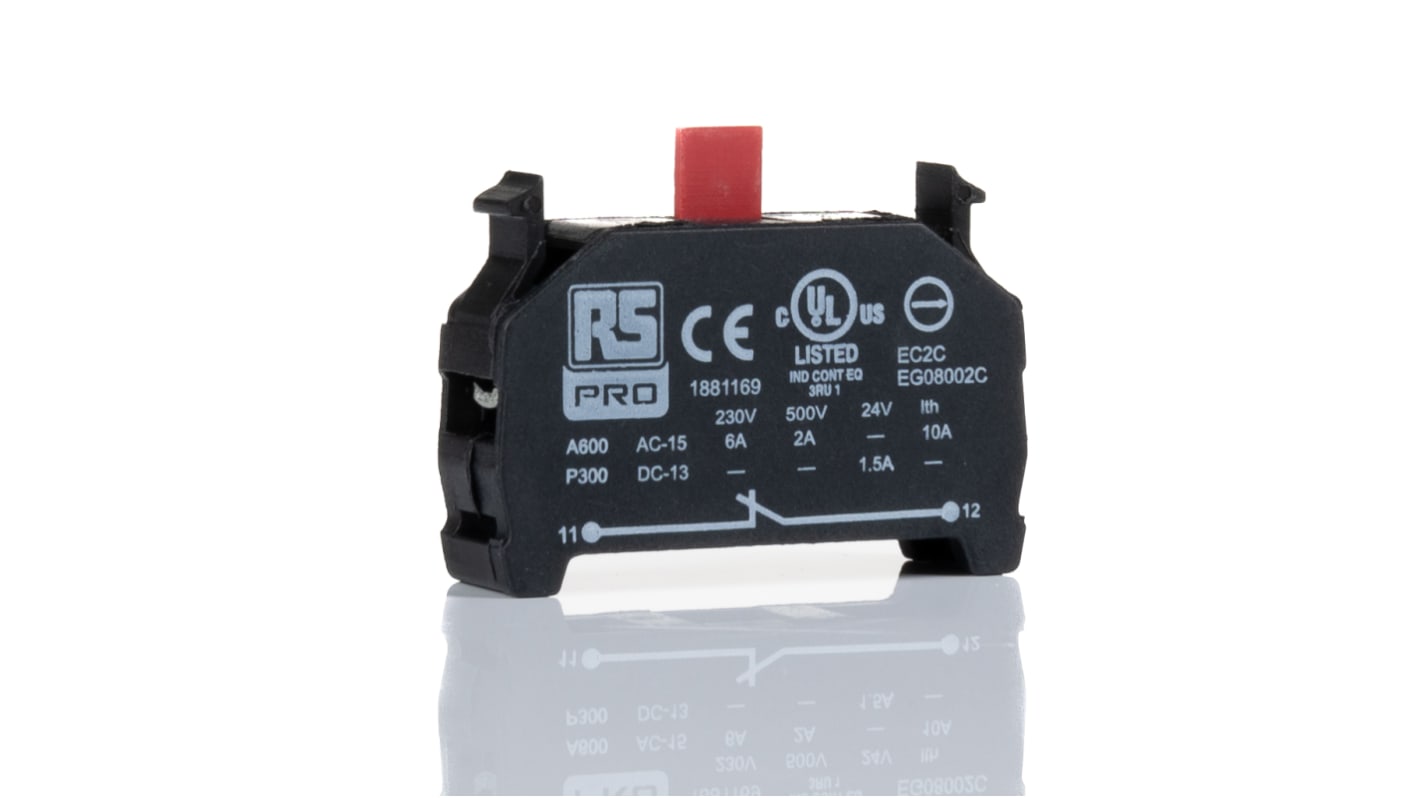 RS PRO Contact Block, 230V, 1NC