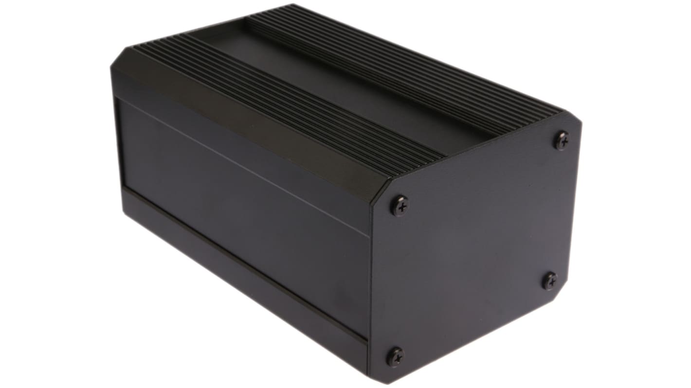 Boîtier dissipateur RS PRO en Aluminium extrudé, 200 x 100 x 130mm, Noir IP40