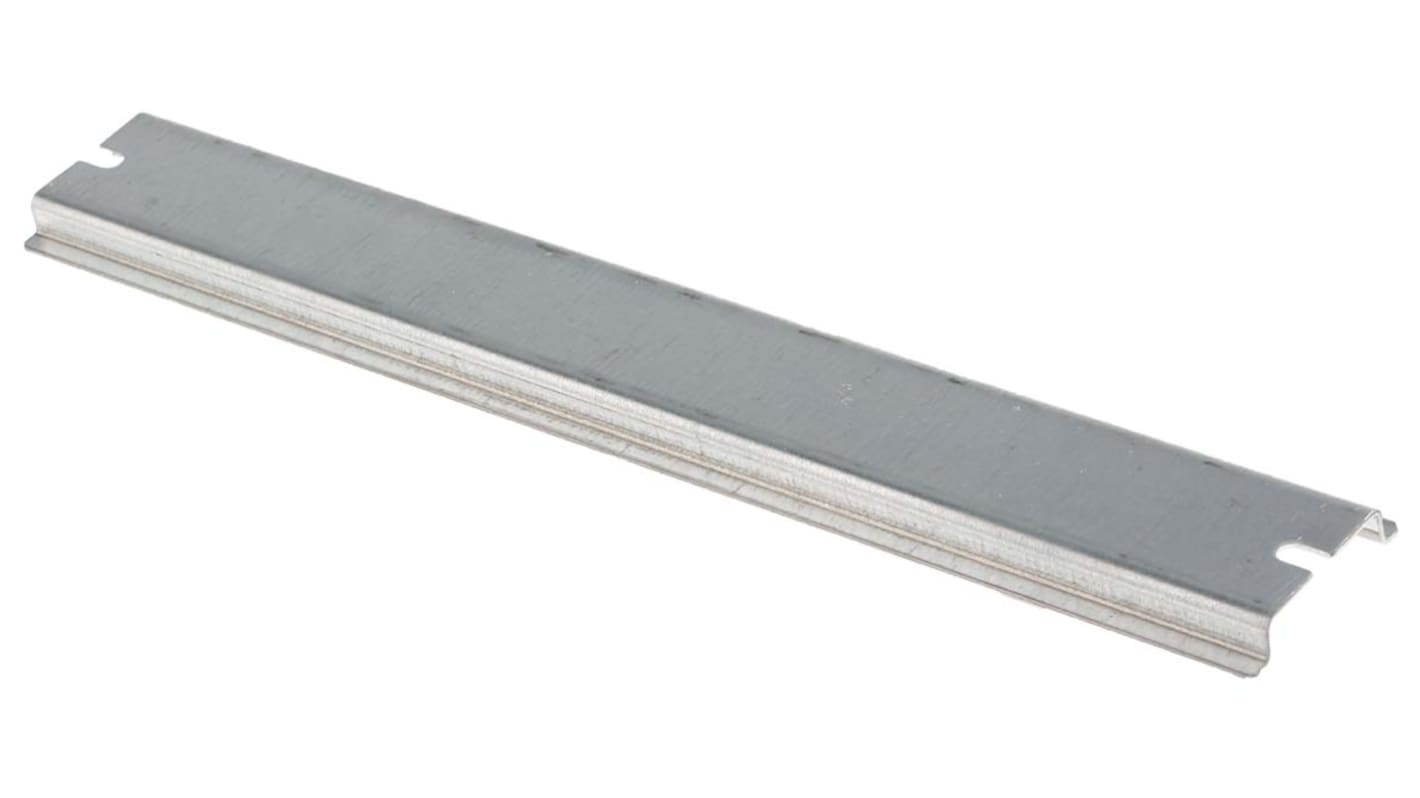 RS PRO Steel Unperforated DIN Rail, Top Hat Compatible, 225mm x 35mm x 7.5mm
