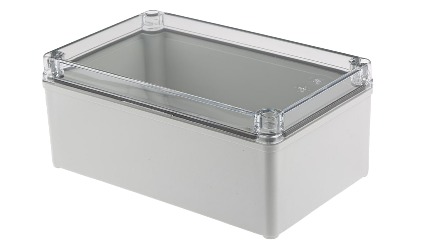 Fibox Piccolo Series Grey Polycarbonate Enclosure, IP66, IP67, Transparent Lid, 230 x 140 x 95mm