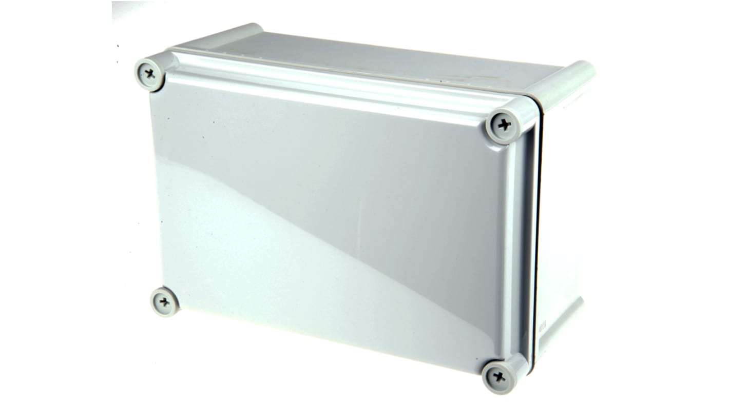 Fibox SOLID PC Series Grey Polycarbonate Enclosure, IP67, Grey Lid, 278 x 188 x 130mm