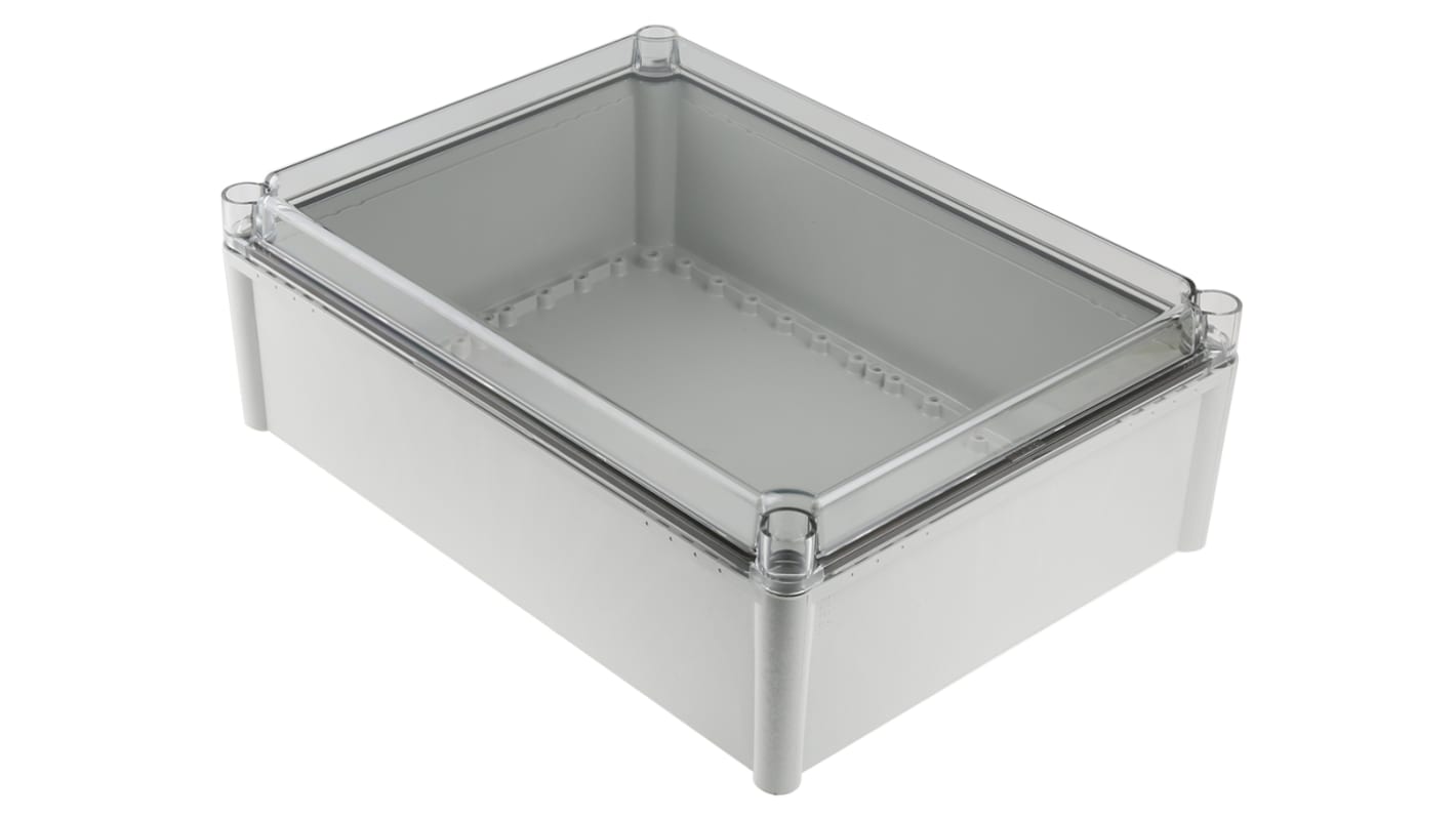 Contenitore Fibox in Policarbonato 378 x 278 x 130mm, col. Grigio, IP67