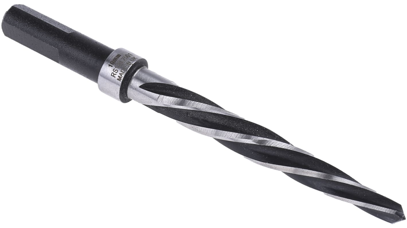 RS PRO Morse Taper Shank Reamer Bit 10mm Diameter 127 mm Overall