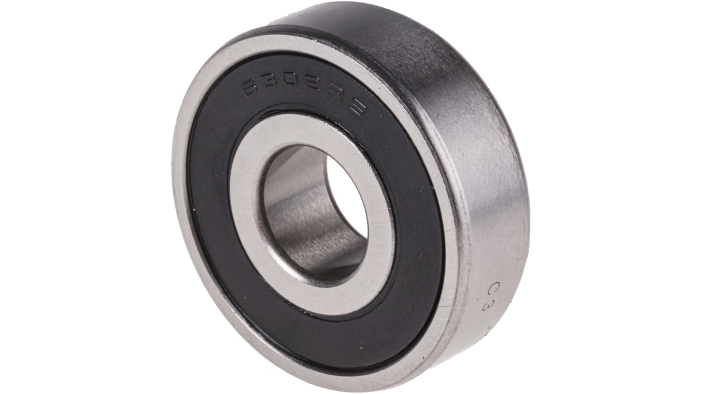 RS PRO 6302-2RS/C3 Single Row Deep Groove Ball Bearing- Both Sides Sealed 15mm I.D, 42mm O.D