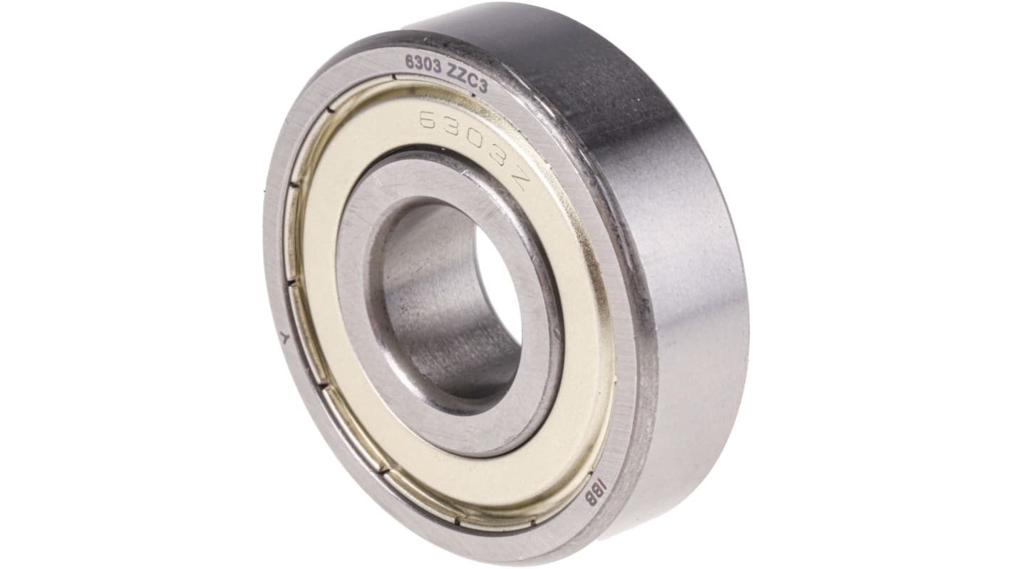 RS PRO 6303-2Z/C3 Single Row Deep Groove Ball Bearing- Both Sides Shielded 17mm I.D, 47mm O.D