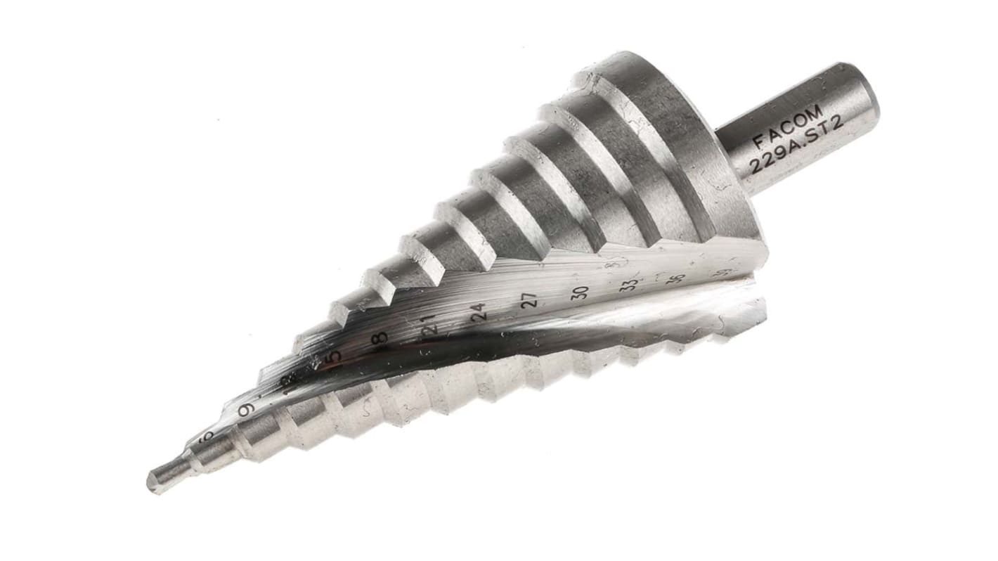 Broca escalonada Facom HSS, 4mm a 39mm, de 13 escalones