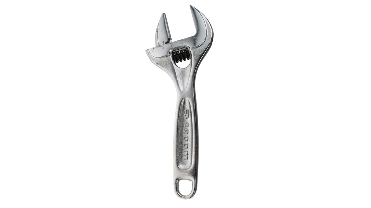 Facom Adjustable Spanner, 200 mm Overall, 40mm Jaw Capacity, Metal Handle