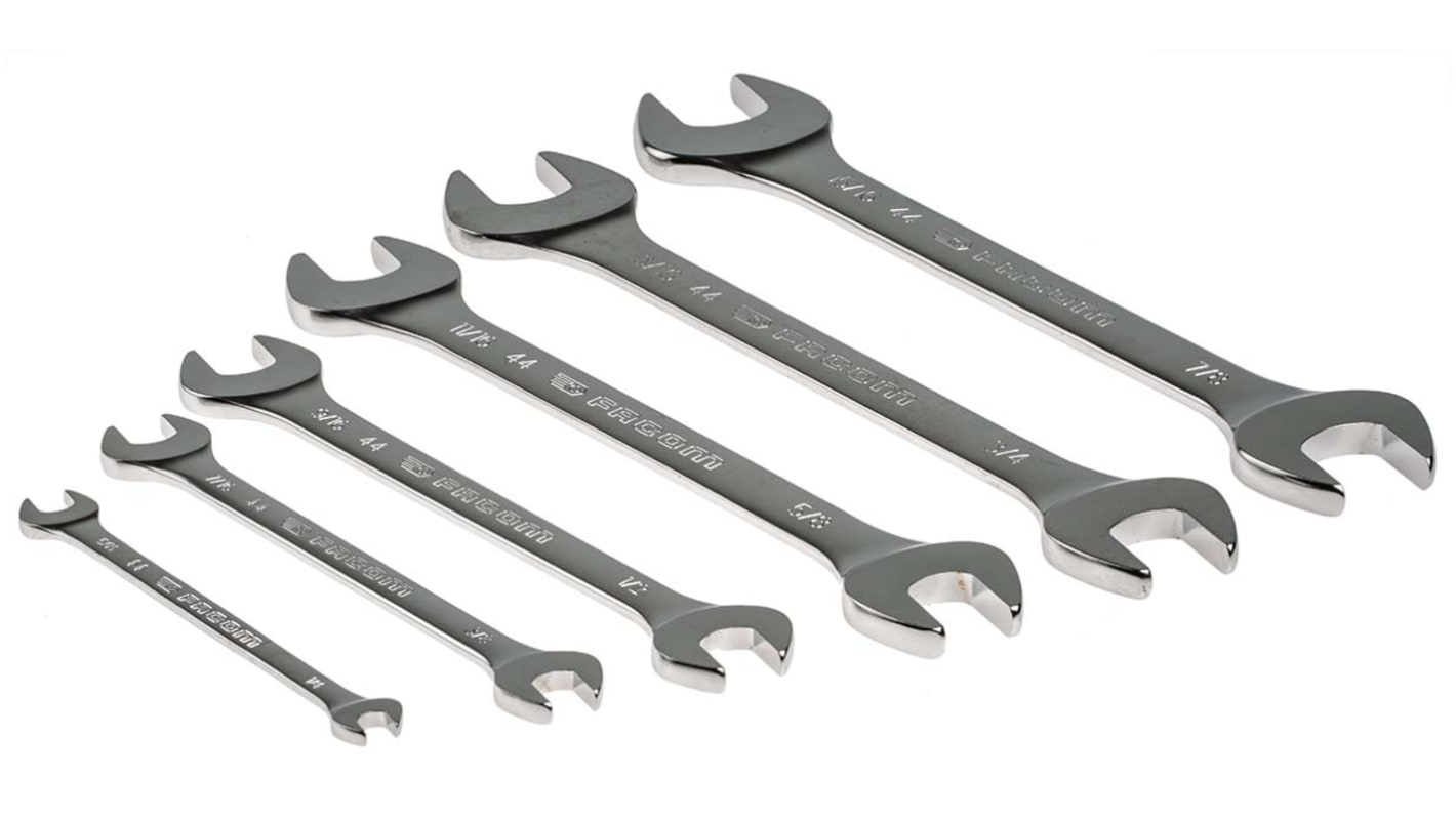 Facom 44.JU Series 6-Piece Spanner Set, 1/4 x 5/16 → 7/8 x 15/16 in
