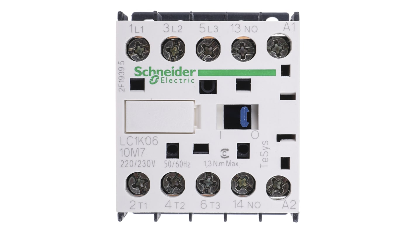Stycznik 220 V AC Schneider Electric styki: 3 3 kW 6 A 3NO Montaż na szynie DIN Śruba LC1K0610M7