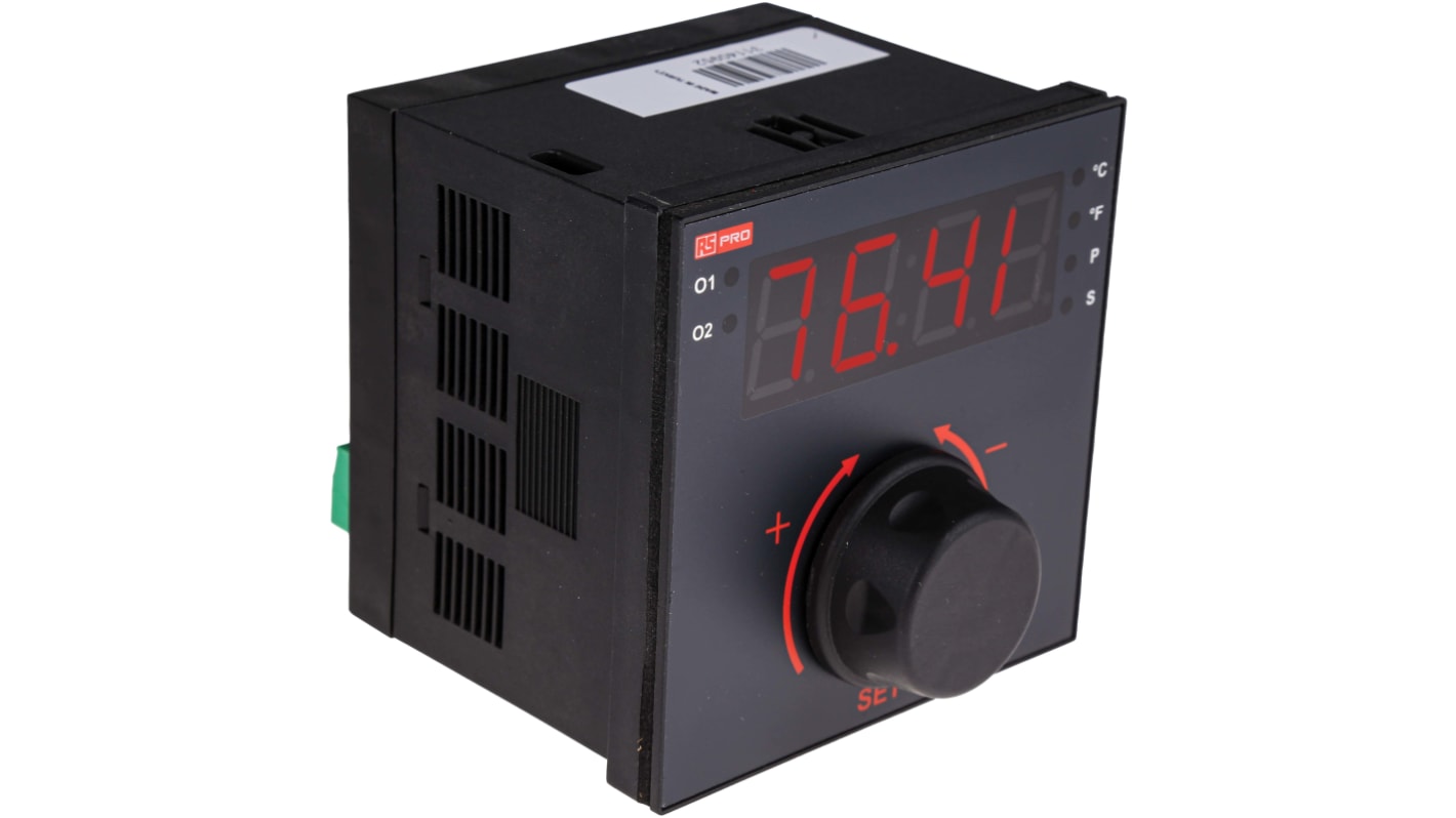 RS PRO PID Temperature Controller, 96 x 96mm 1 Input, 2 Output Relay, SSR, 230 V ac Supply Voltage