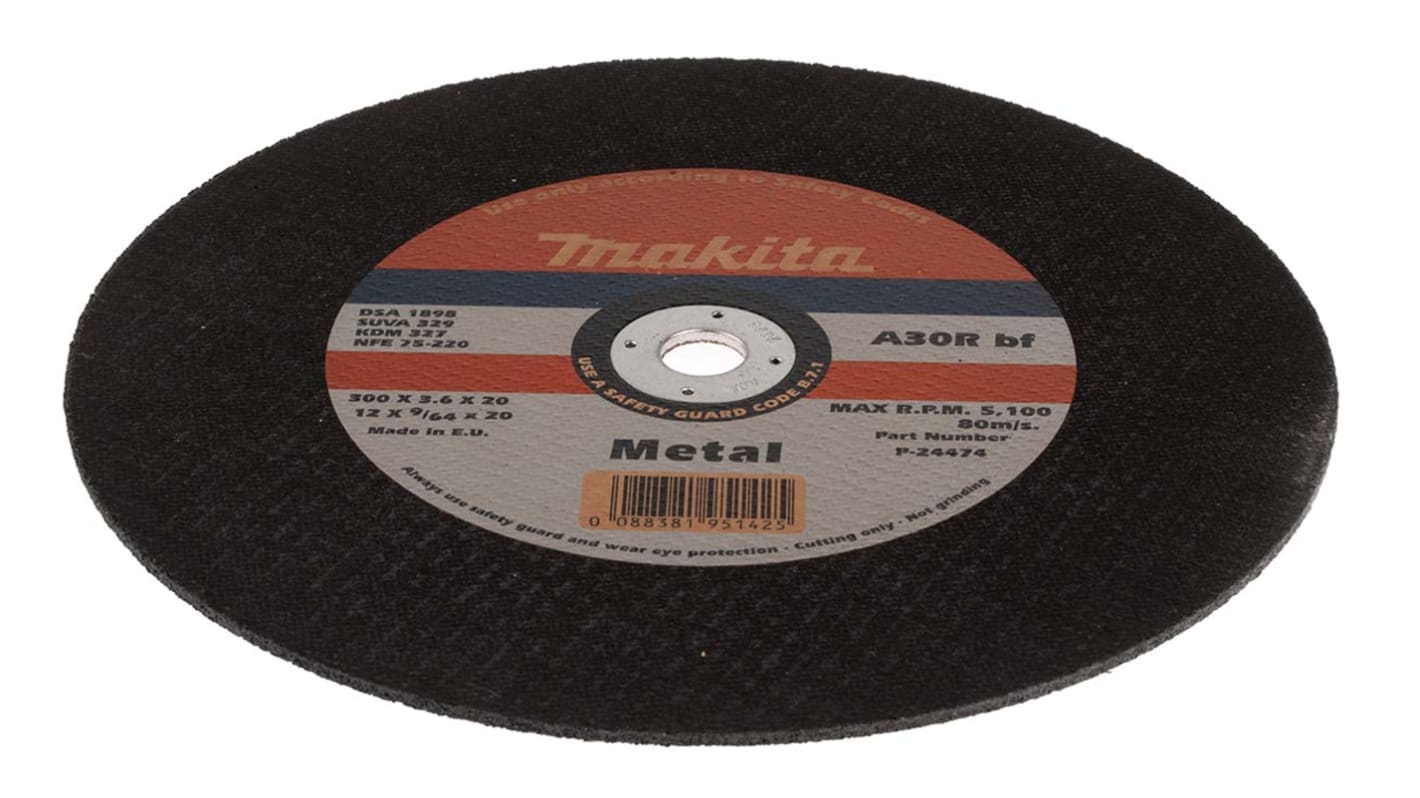 Makita Aluminium Oxide Cutting Disc, 300mm x 3mm Thick, Coarse Grade, P120 Grit, 1 in pack