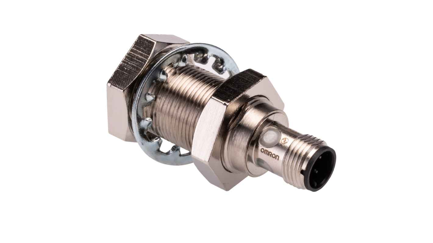 Omron Inductive Threaded Barrel Proximity Sensor, M18, 12 mm Detection, PNP NO, 10 → 30 V dc