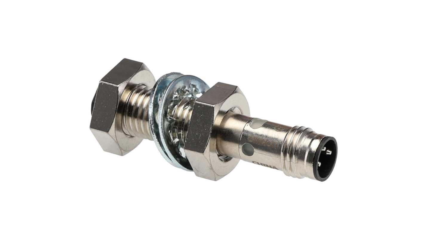 Omron Inductive Threaded Barrel Proximity Sensor, M8, 4 mm Detection, PNP NO, 10 → 30 V dc