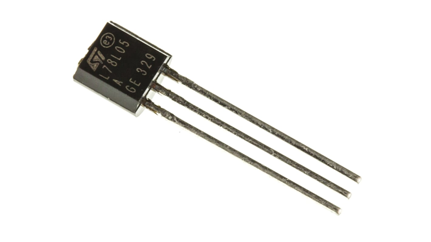 STMicroelectronics 线性稳压芯片, 5 V输出, 100mA最大输出, 单路输出, TO-92, 3针, 通孔安装, 0 °C→+125 °C, ±5%精度