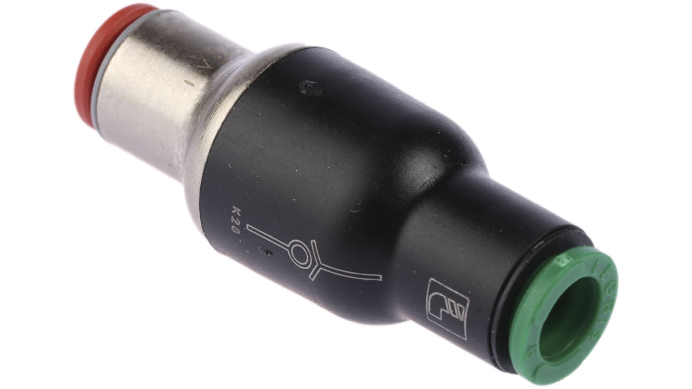 Legris 7996 Non Return Valve, 6mm Tube Inlet, 6mm Tube Outlet, 1 to 10bar