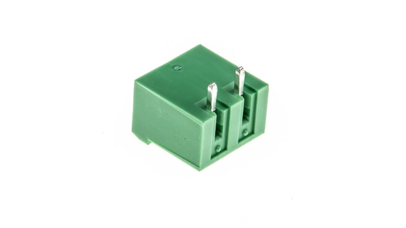 Phoenix Contact, 5.08mm Pitch, MSTBA 2.5/ 2-G-5.08, 2 Way, Right Angle, Pluggable Terminal Block, Header, Wave
