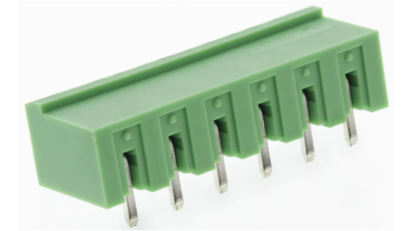 Phoenix Contact MSTBA 2.5/ 6-G-5.08 Series Right Angle PCB Header, 6 Contact(s), 5.08mm Pitch, 1 Row(s), Shrouded