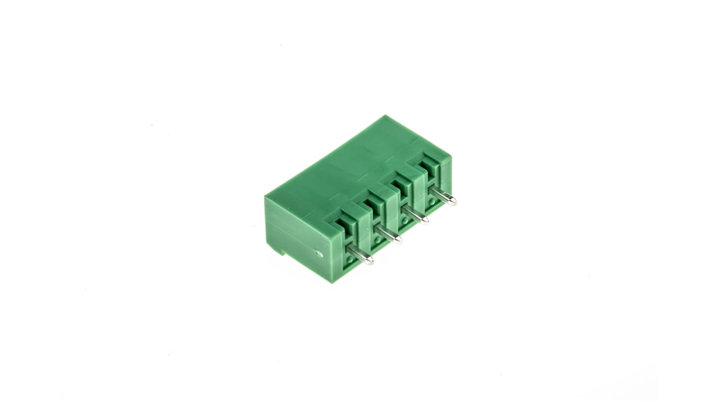 Phoenix Contact 5.08mm Pitch 4 Way Pluggable Terminal Block, Header, DIN Rail, Solder Termination