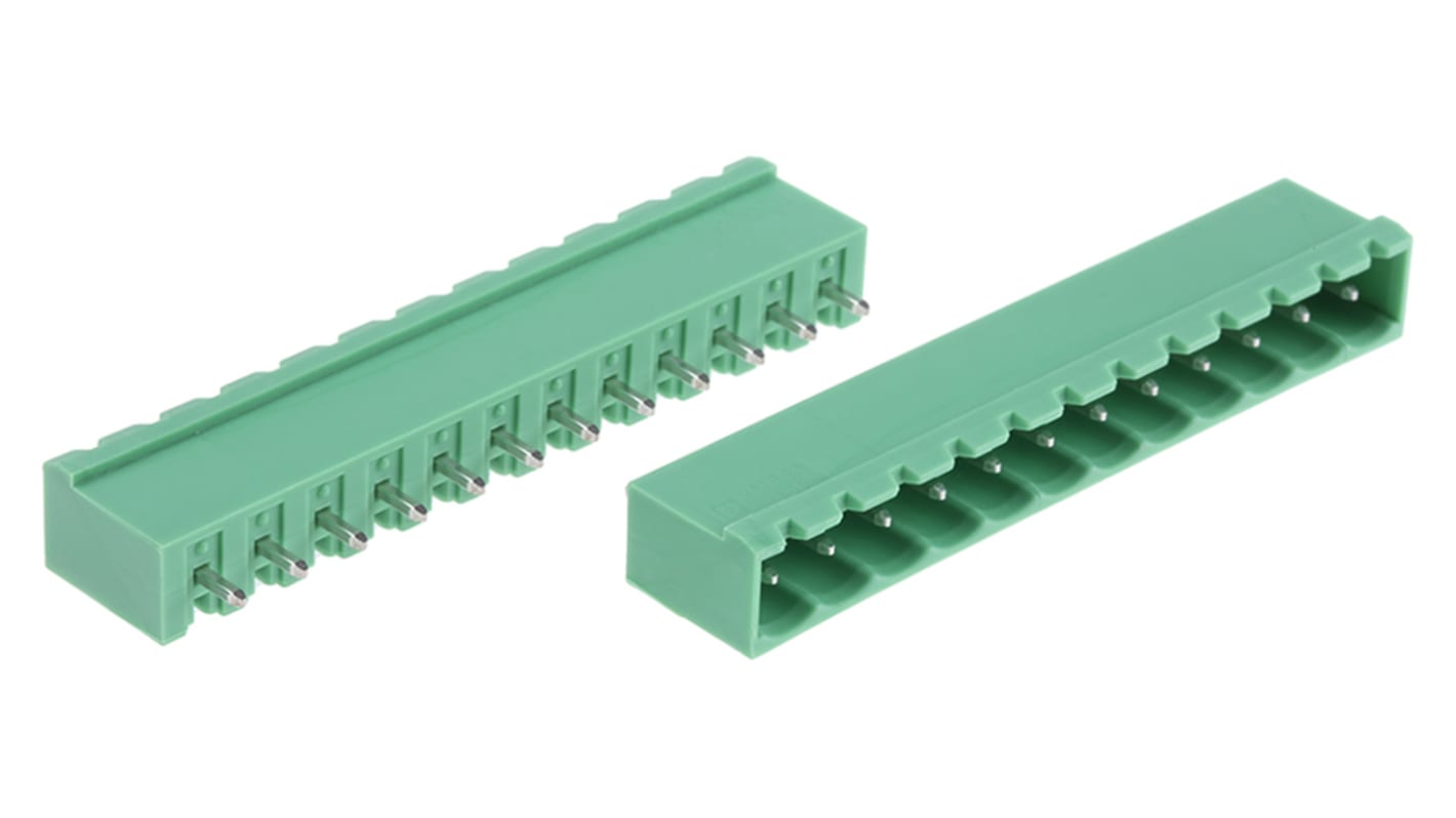 Conector macho para PCB Phoenix Contact serie MSTBVA 2.5/12-G-5.08 de 12 vías, 1 fila, paso 5.08mm, para soldar