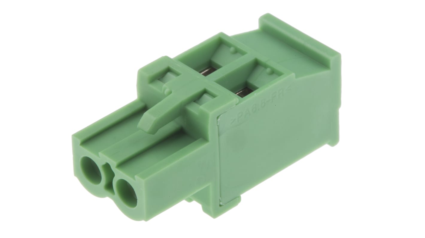 Phoenix Contact, 5.08mm Pitch, MVSTBR 2.5/ 2-ST-5.08, 2 Way, , Pluggable Terminal Block, Plug, Cable Mount, Screw