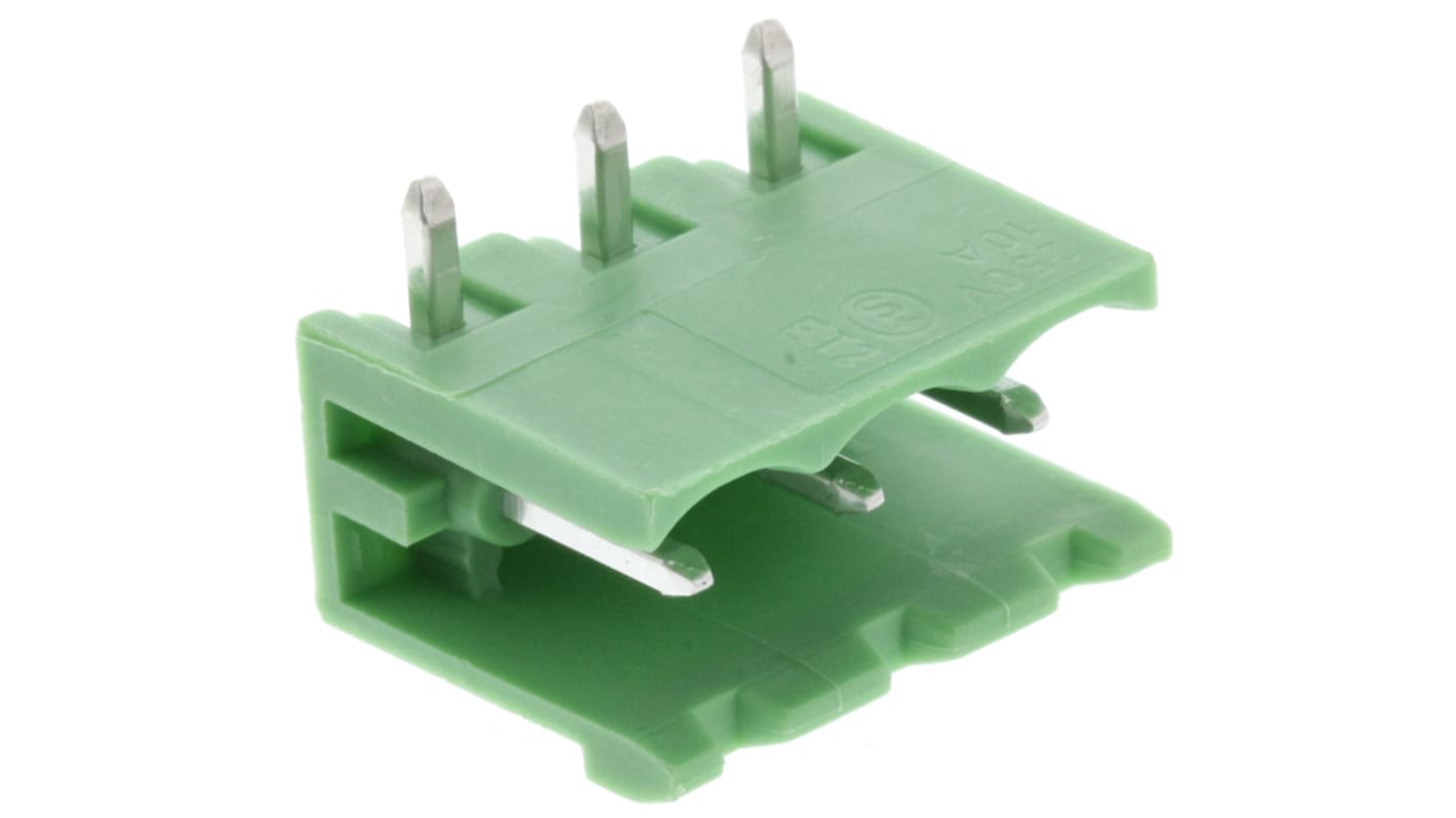 Phoenix Contact, 5.08mm Pitch, COMBICON MSTB, 3 Way, Right Angle, Pluggable Terminal Block, Header, Through Hole,