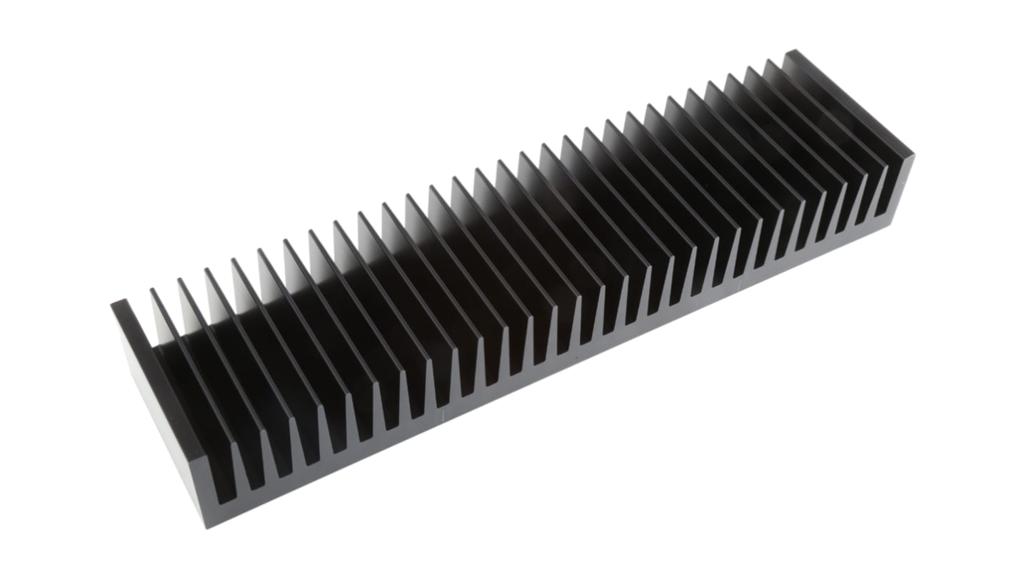 Disipador Fischer Elektronik de Aluminio Negro, 0.45K/W, dim. 75 x 300 x 40mm, para usar con Aluminio Rectangular