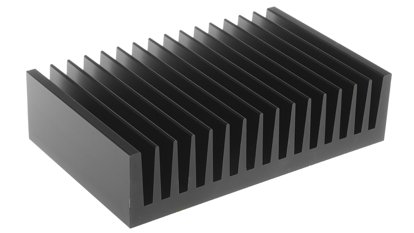 Disipador Fischer Elektronik de Aluminio Negro, 0.9K/W, dim. 100 x 160 x 40mm, para usar con Aluminio Rectangular