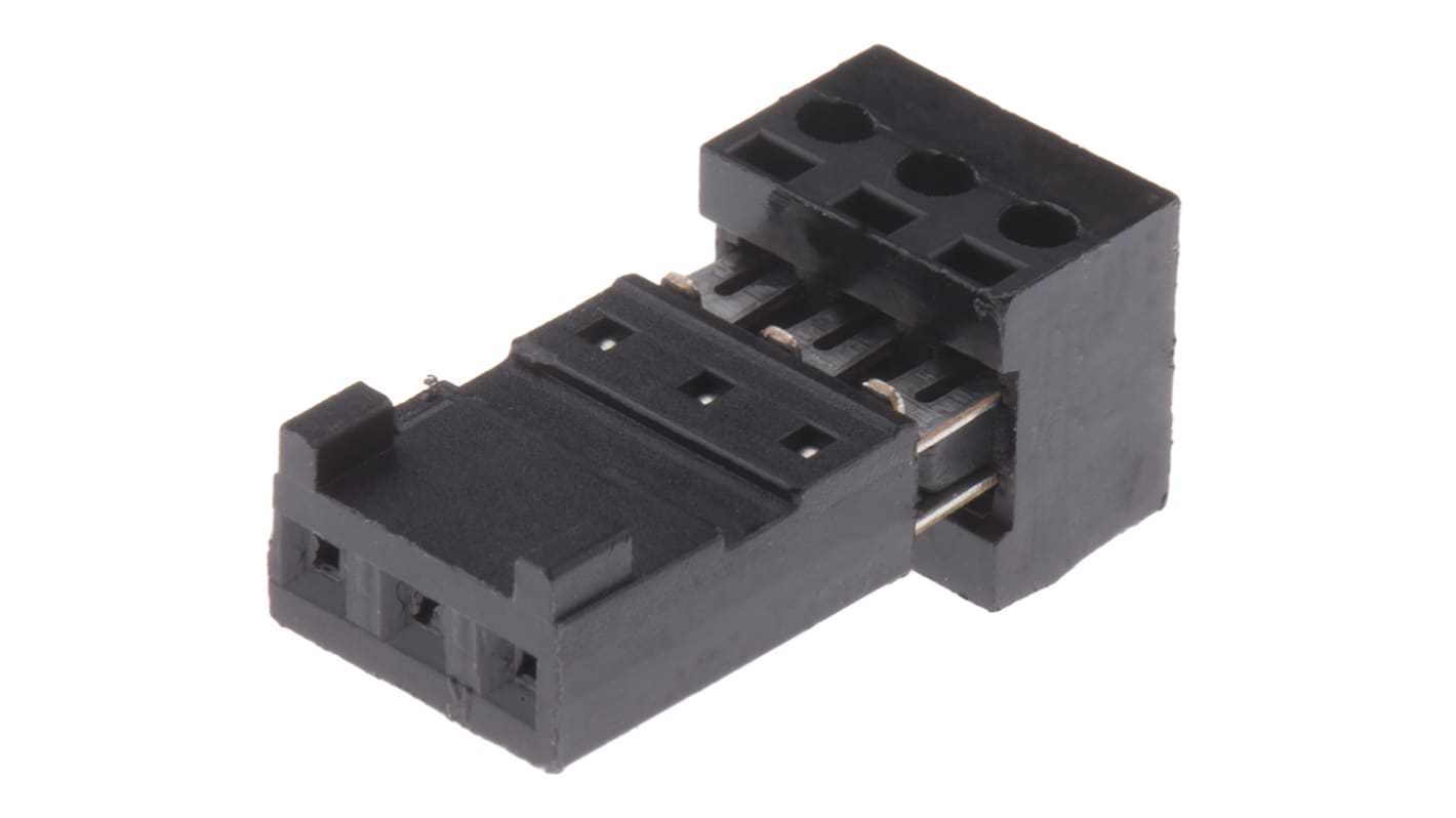 Stelvio Kontek IDC连接器, 母座, 3p, 2.54mm间距, 电缆安装, IDC端接, 直角, Autocom系列