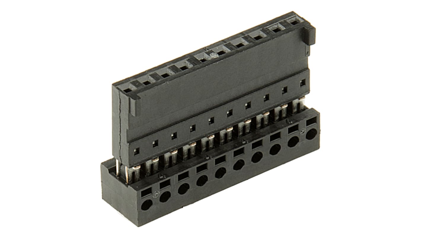 Stelvio Kontek IDC连接器, 母座, 10p, 2.54mm间距, 电缆安装, IDC端接, 直角, Autocom系列