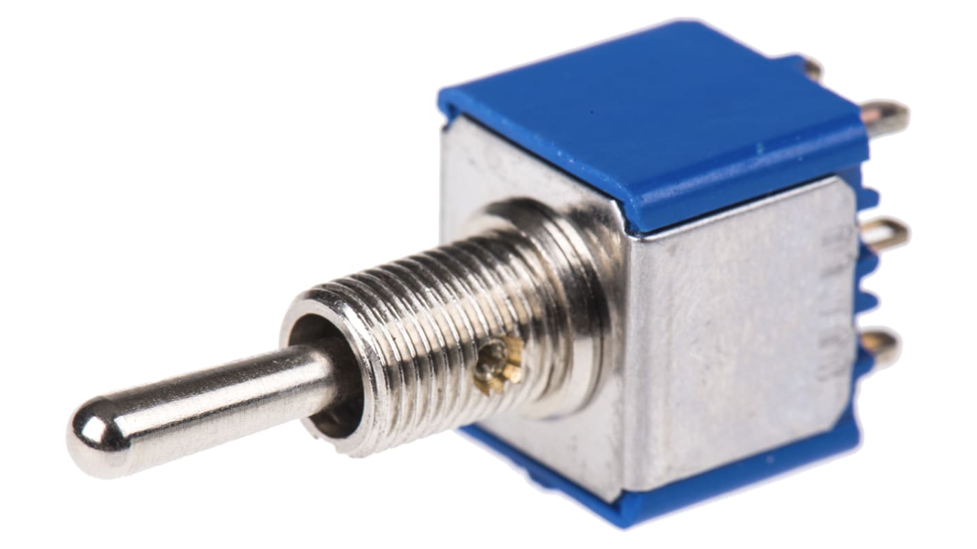 APEM トグルスイッチ, On-Off-On, DPST, 4 A @ 30 V dc, パネルマウント