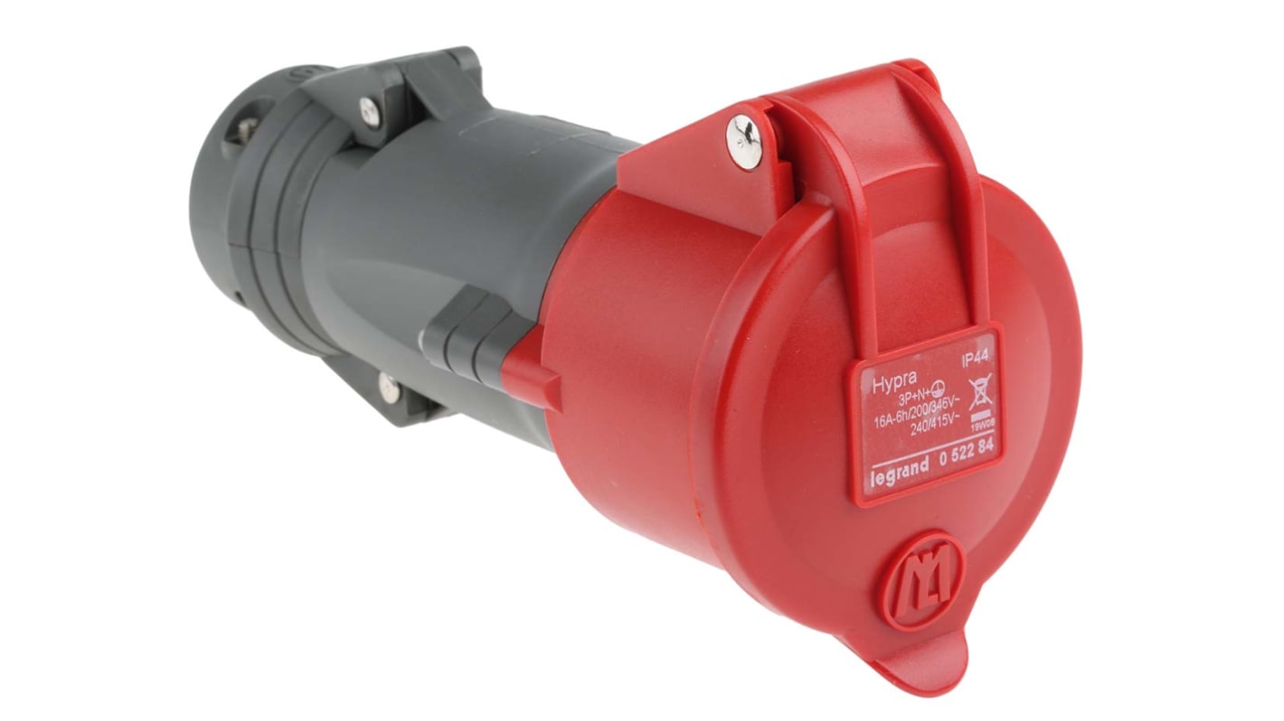 Legrand IP44 Red 3P + N + E Industrial Power Connector Adapter Socket, Rated At 16A, 400 V