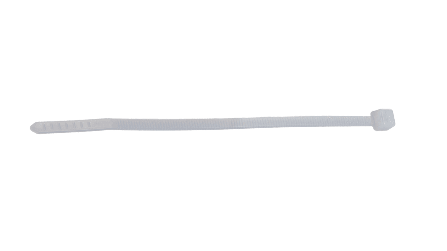 HellermannTyton Cable Tie, 100mm x 2.5 mm, Natural Polyamide 6.6 (PA66), Pk-100