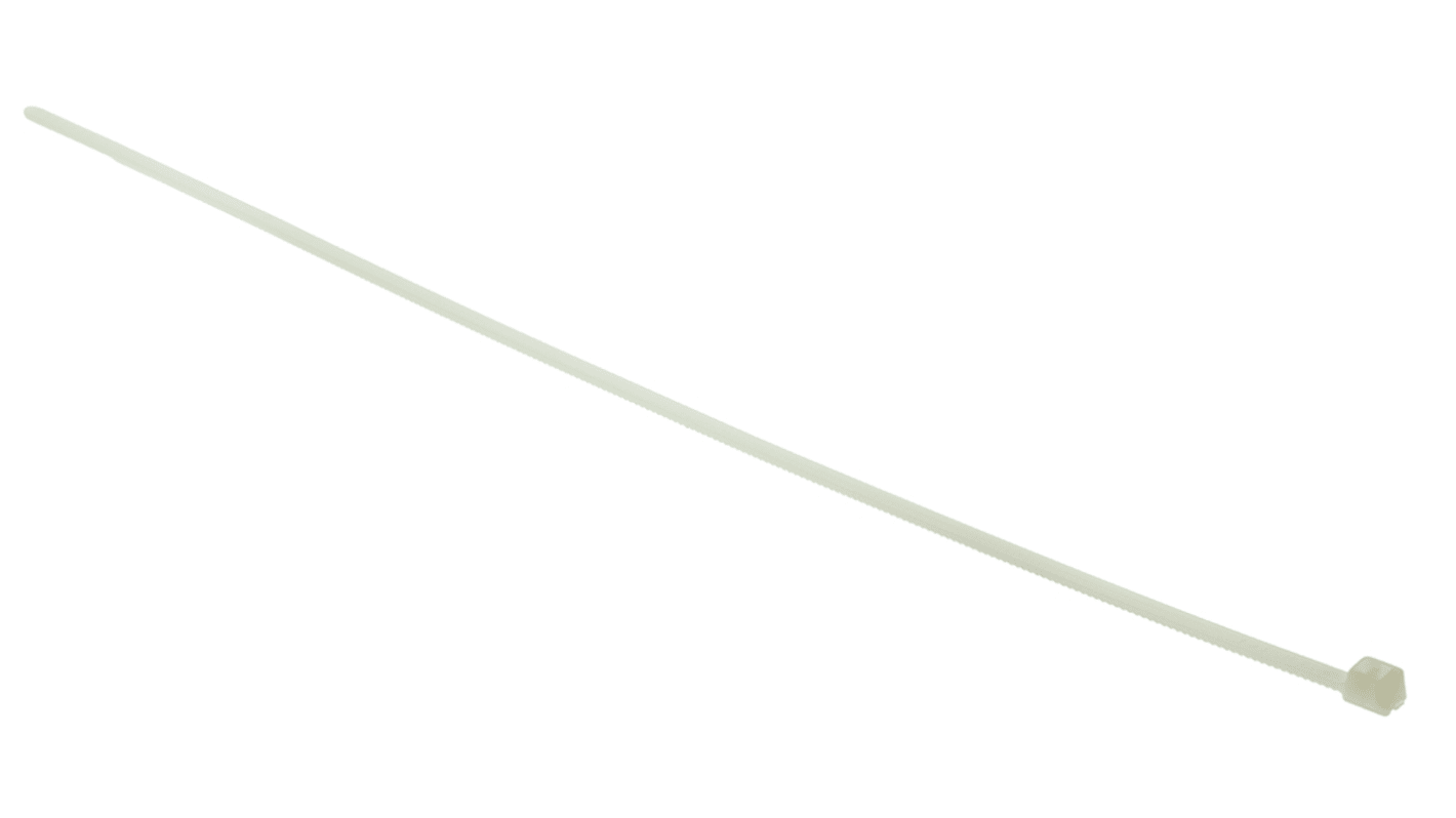 HellermannTyton Cable Tie, 240mm x 2.8 mm, Natural Polyamide 6.6 (PA66), Pk-100