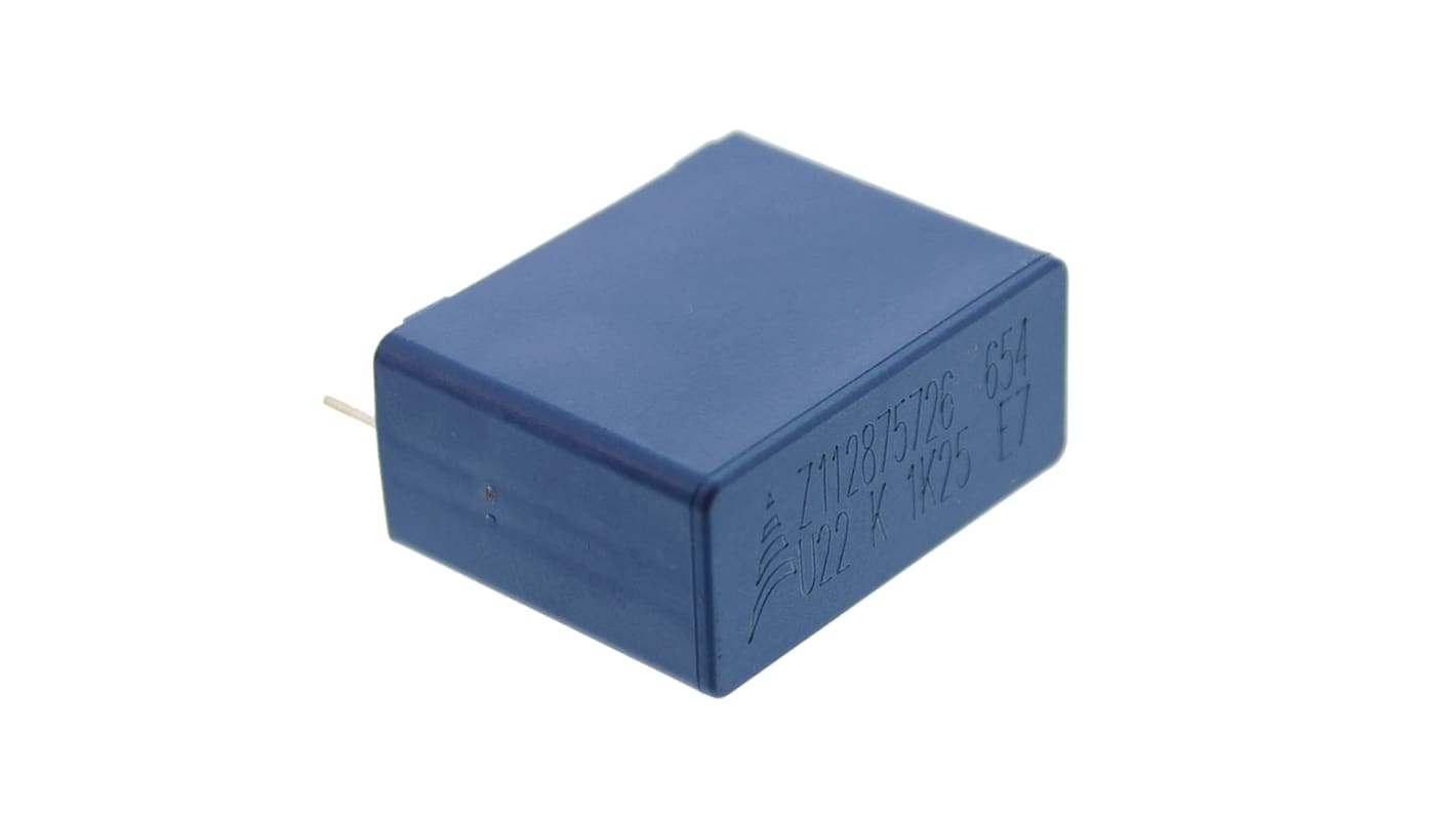 EPCOS B32653 Polypropylene Film Capacitor, 1.25 kV dc, 500 V ac, ±10%, 220nF, Through Hole