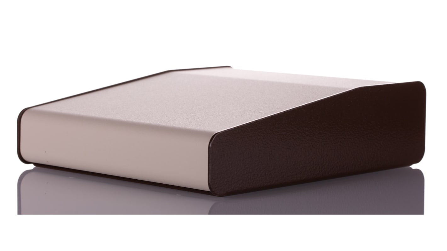 CAMDENBOSS 2000 Series Beige, Brown Aluminium Desktop Enclosure, Sloped Front, 210 x 178 x 55mm