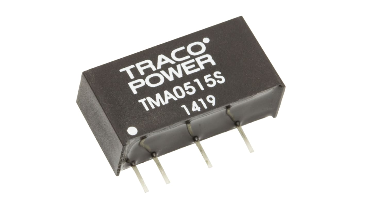 TRACOPOWER TMA DC/DC-Wandler 1W 5 V dc IN, 15V dc OUT / 65mA Durchsteckmontage 1kV dc isoliert