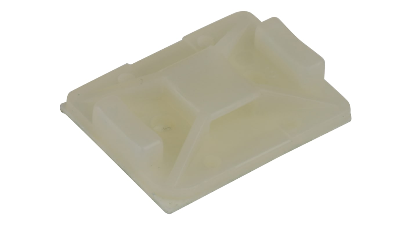 HellermannTyton Self Adhesive Natural Cable Tie Mount 25 mm x 32mm, 8mm Max. Cable Tie Width