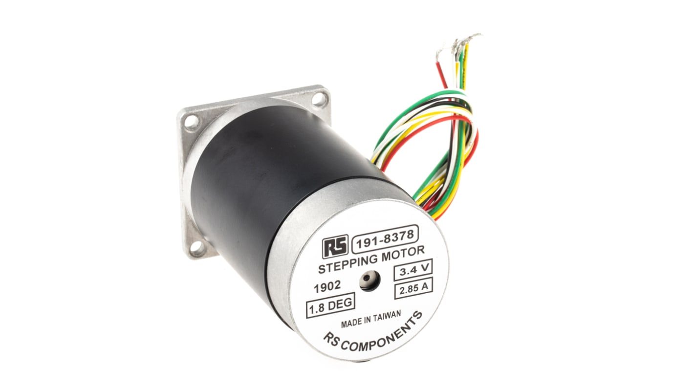 RS PRO Hybrid Stepper Motor 1.8°, 1.2Nm, 3.4 V dc, 2.85 A, 8 Wires