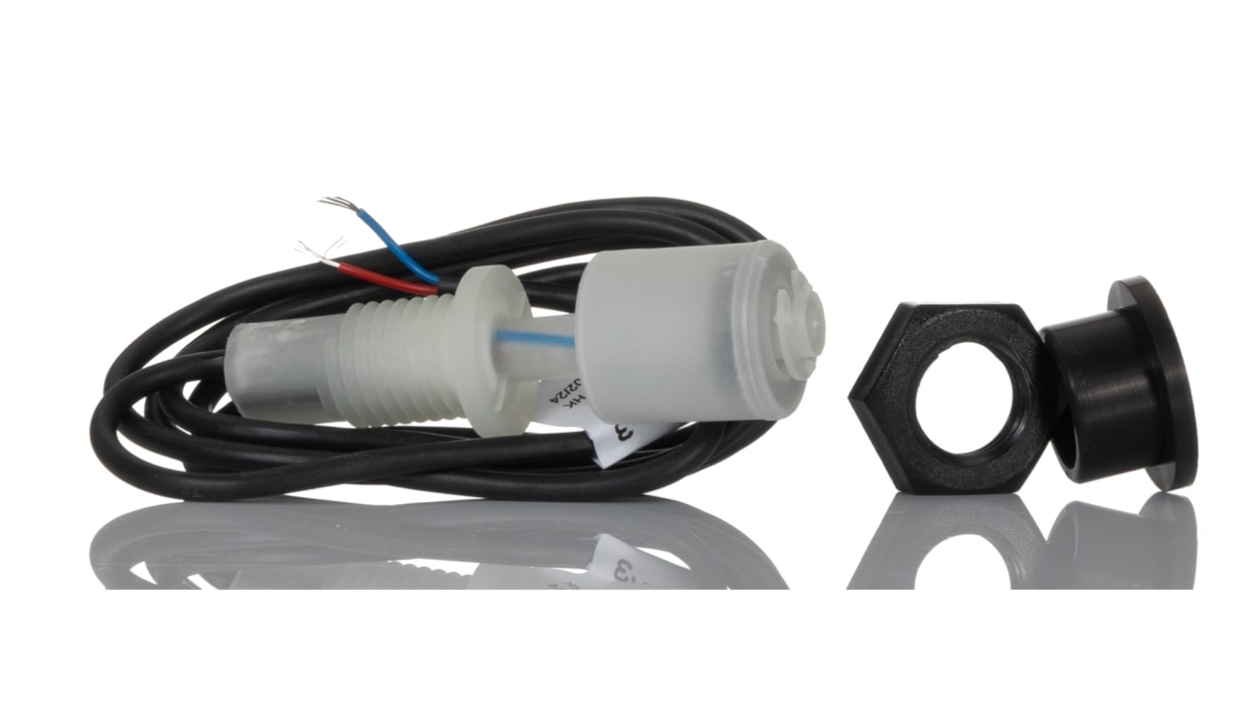 RS PRO PP浮球开关, 外部、垂直安装, NO/NC, 最大直流120V, 最高+100°C, 线长1m