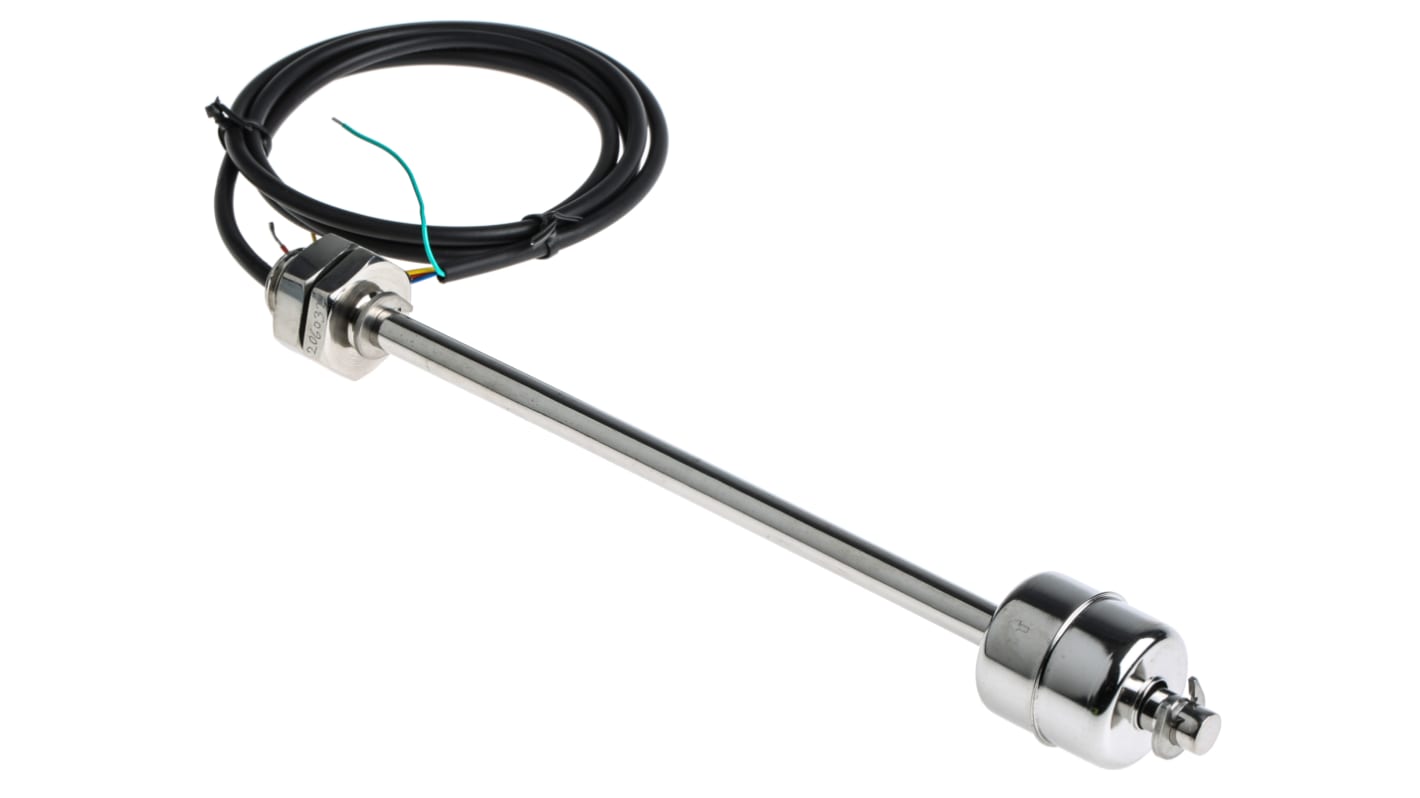 RS PRO 不锈钢浮球开关, 内部安装, NO/NC, 最大直流120V, 最高+135°C, 线长1m