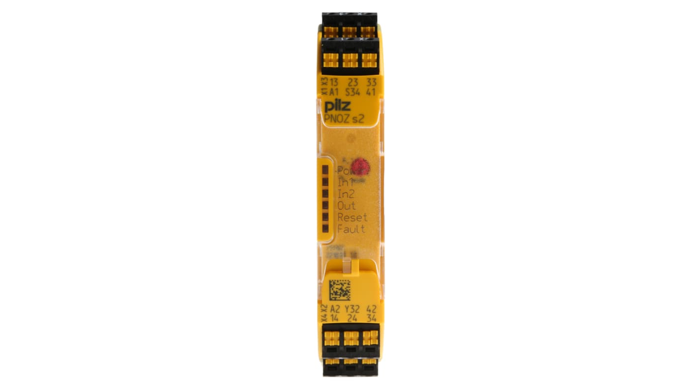 Pilz PNOZsigma PNOZ s2 C Emergency Stop Safety Relay, 24V dc, Dual-Channel, 3 Safety Contacts