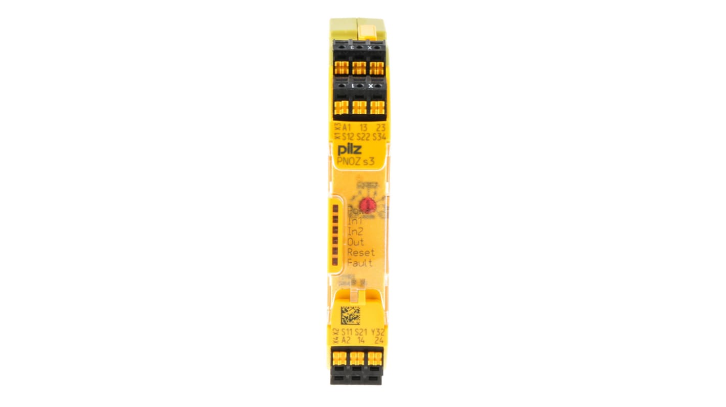 Relè di sicurezza Pilz PNOZ s3 C, 24V cc, 2 canali, 2 contatti di sicurezza
