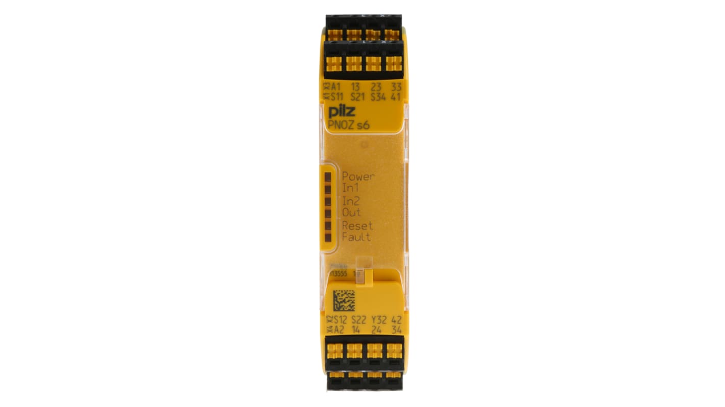 Pilz Dual-Channel Safety Switch Safety Relay, 24V dc, 3 Safety Contacts