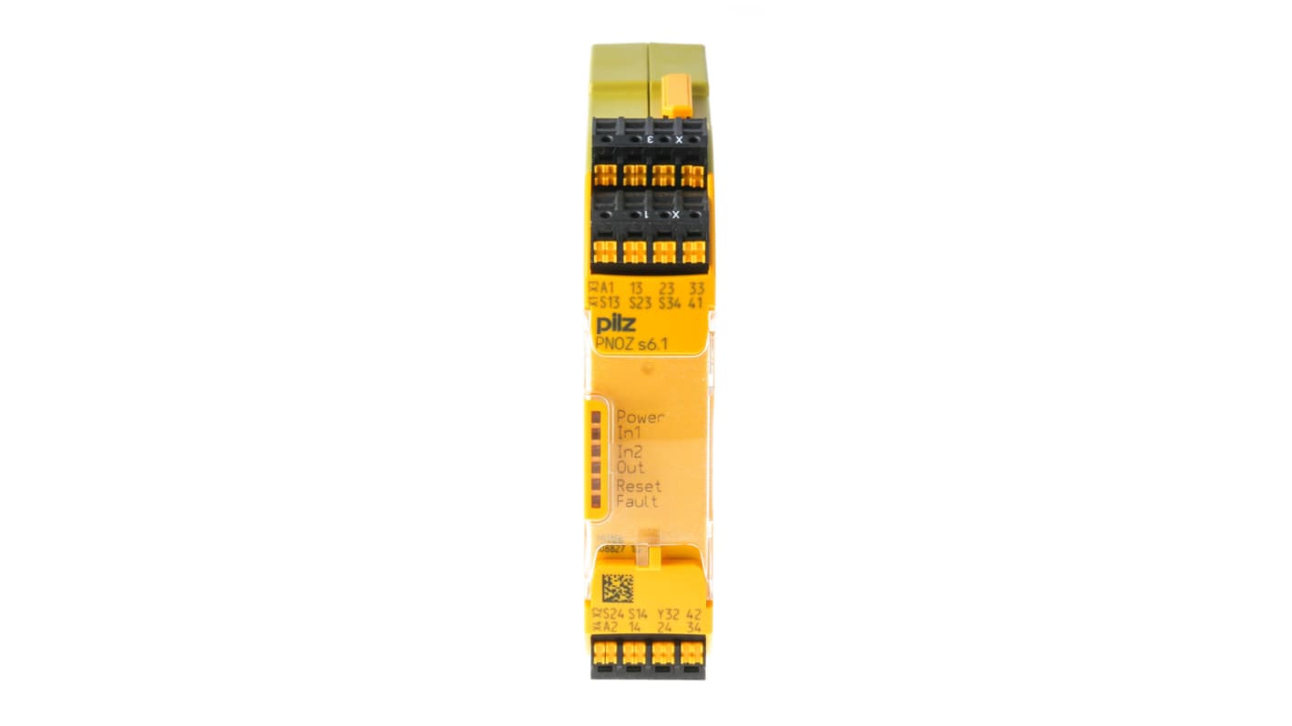 Pilz Dual-Channel Safety Switch Safety Relay, 24V dc, 3 Safety Contacts