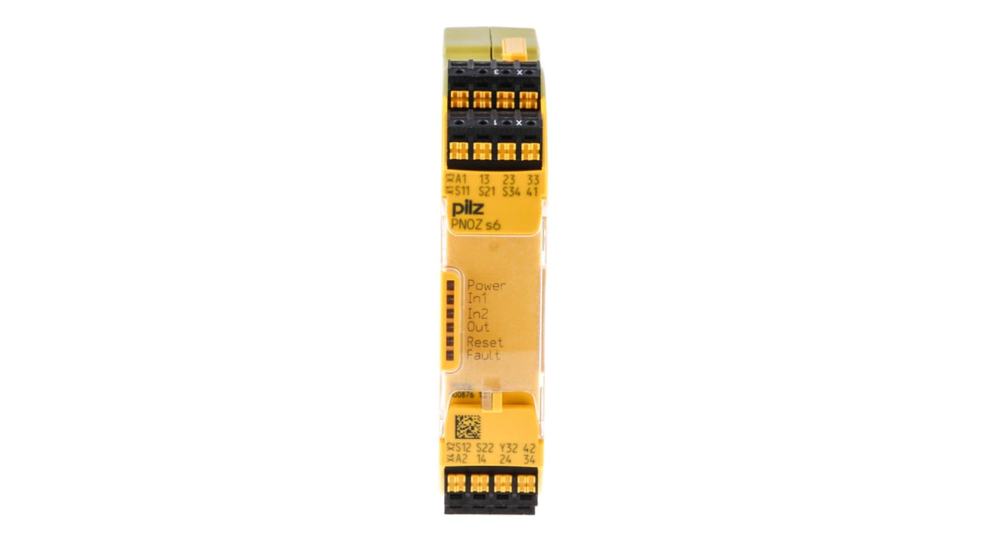 Relè di sicurezza Pilz PNOZ s6 C, 48 → 240V ca/cc, 2 canali, 3 contatti di sicurezza