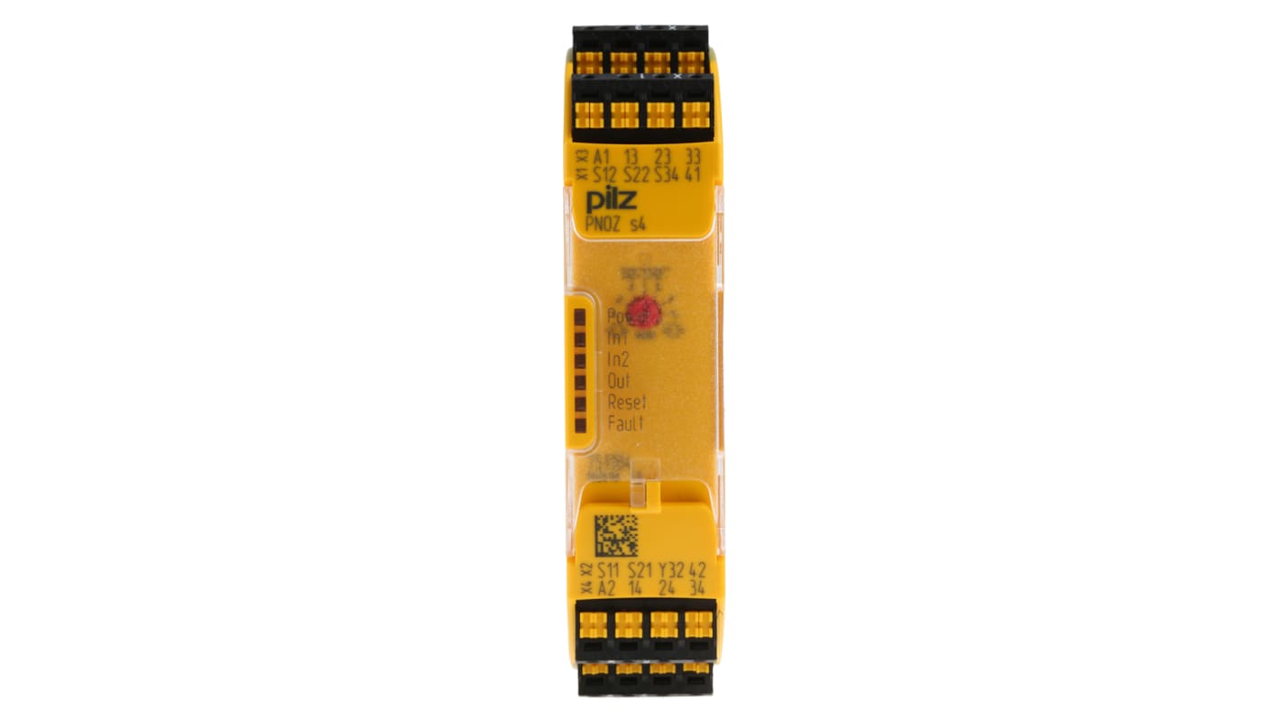 Pilz PNOZsigma PNOZ s4 C Emergency Stop Safety Relay, 24V dc, Dual-Channel, 3 Safety Contacts