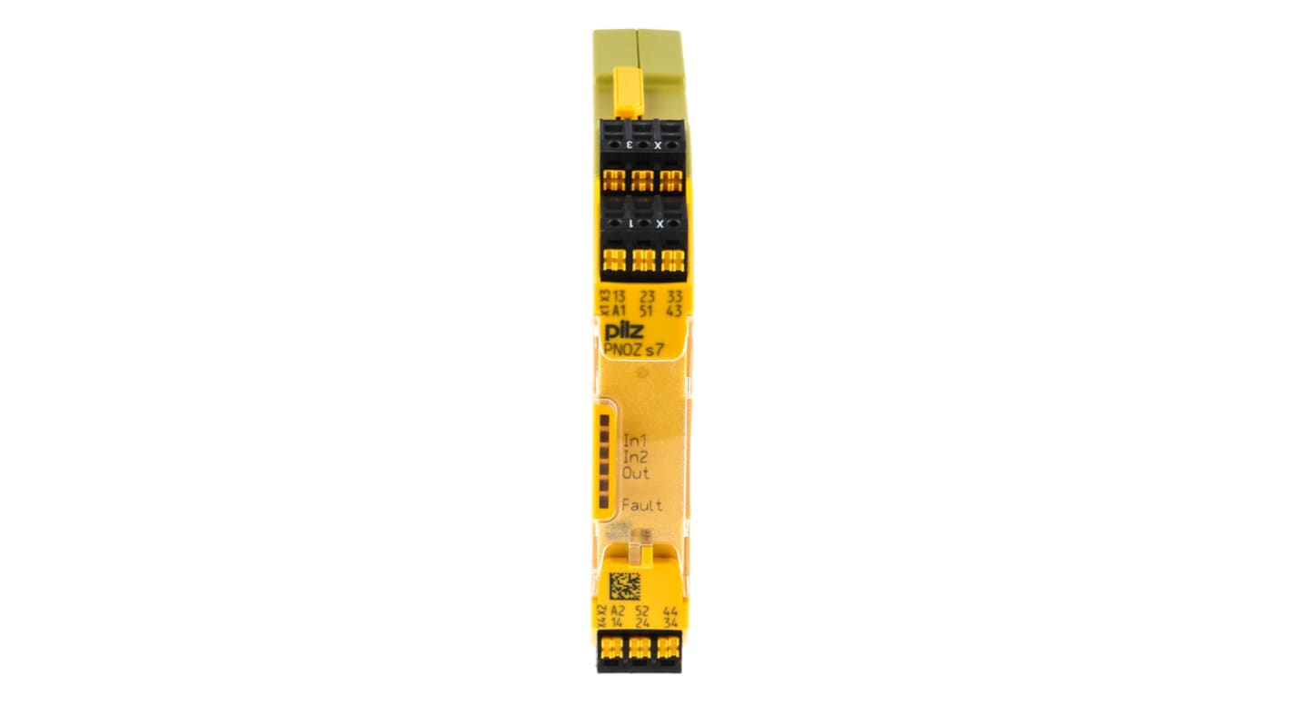 Relè di sicurezza Pilz PNOZ s7 C, 24V cc, 2 canali, 4 contatti di sicurezza