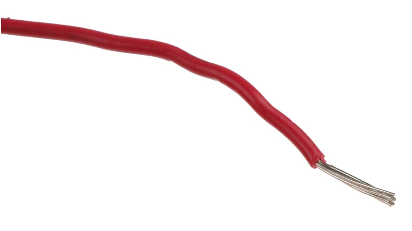 Nexans KY30 Series Red 0.33 mm² Hook Up Wire, 22 AWG, 7/0.25 mm, 250m, PVC Insulation, 10037902