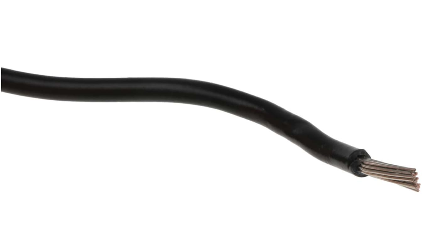 Nexans KY30 Series Black 0.52 mm² Hook Up Wire, 20 AWG, 19/0.2 mm, 100m, PVC Insulation, 10038052